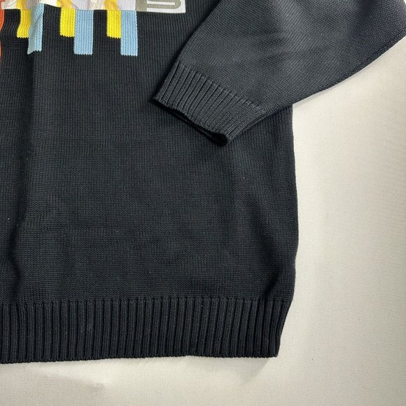 Studio By Southpole 90s XL Black Sweater Looney Tunes Bugs Wile E Coyote Hip Hop - Picture 7 of 10